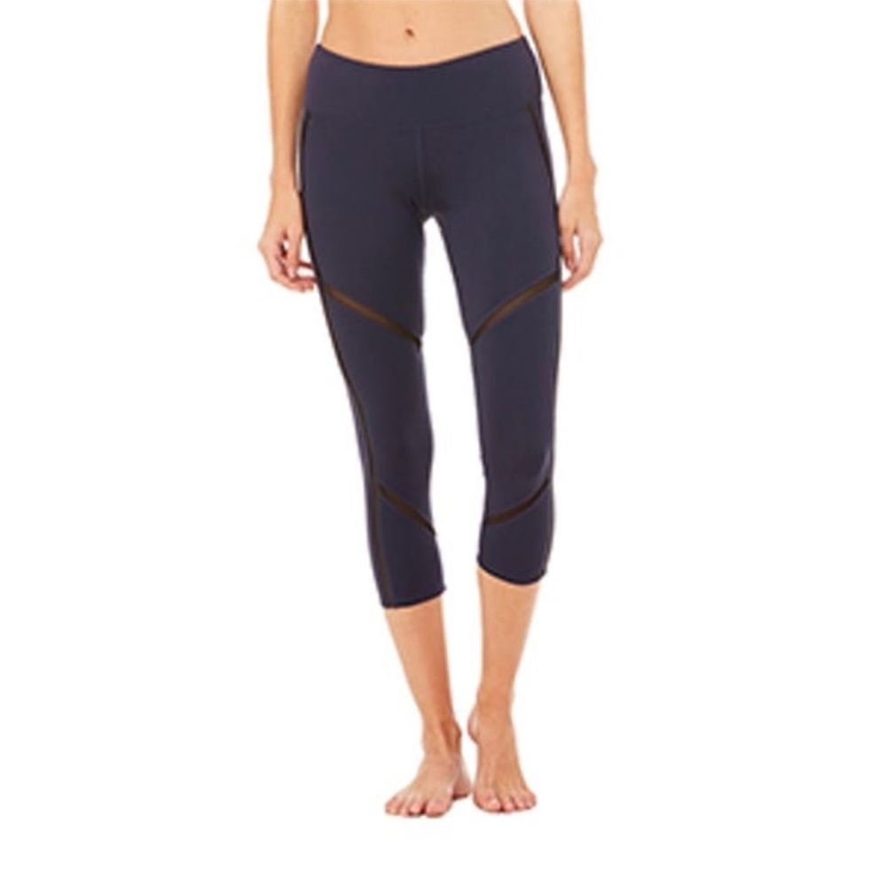 Alo Yoga cropped sheer panel leggings pants  XXS